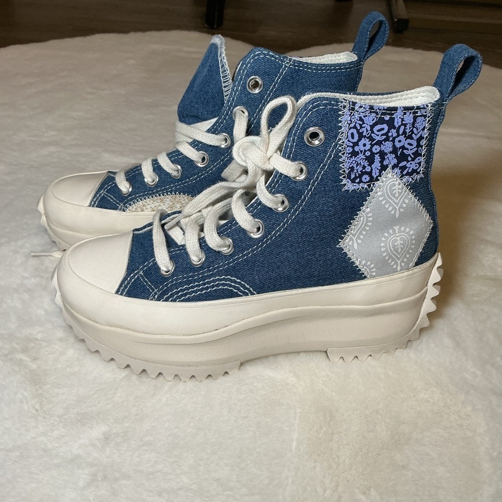 Converse Kids Denim High-Top Sneakers - Blue and White